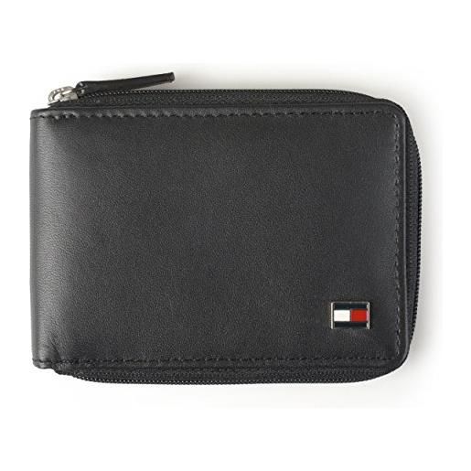 Tommy Hilfiger - portafoglio da uomo oxford con cerniera nero taglia unica
