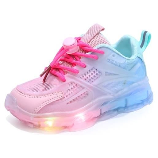 XSportmode scarpe led for bambini, scarpe lampeggianti for bambini, scarpe luminose for bambine, scarpe for bambini con luce. Sneakers leggere, antiscivolo e traspiranti for la primavera e l'estate 21-36(rosa, 32