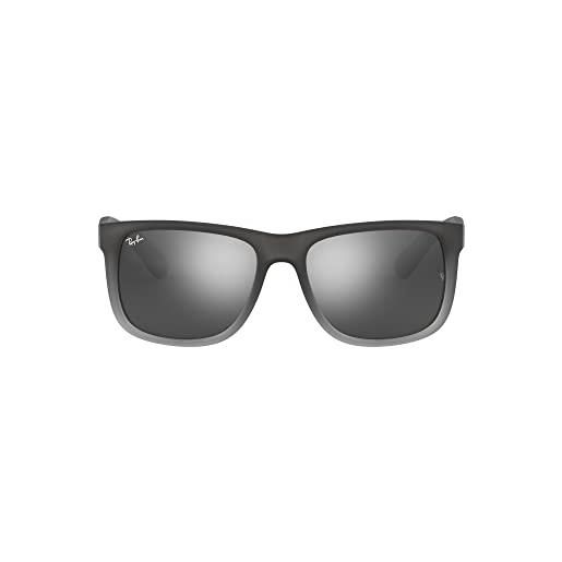 Ray-Ban justin occhiali da sole unisex, grigio ((montatura: schwarz, lenti: grau verlauf), 51 mm