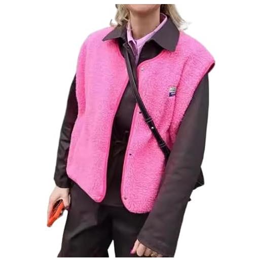 Attria cutecore y2k chunky gilet da donna cottagecore girocollo capispalla estetico button up abbigliamento pile fuzzy giacche, bianco, m