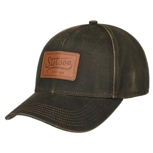 Stetson cappellino leather patch uomo - berretto baseball fibbia in metallo, con visiera, fodera estate/inverno primavera estate autunno inverno - taglia unica marrone