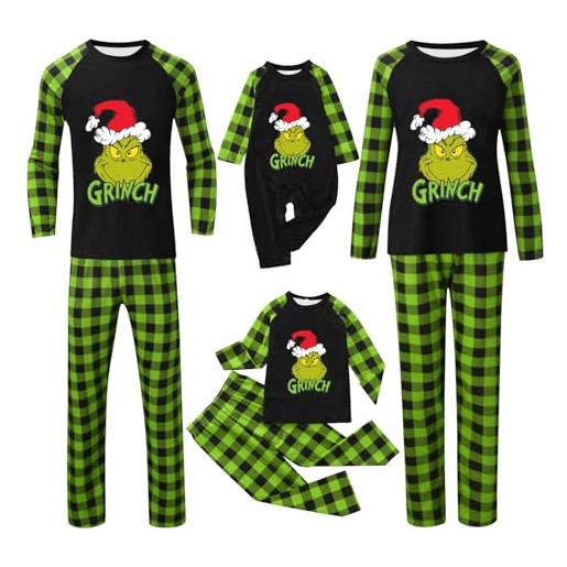 Sonnena pigiami natalizi per tutta la famiglia caldo cotone pigiami abbinati coppia fidanzati pigiama natale famiglia due pezzi grinch pigiama famiglia coordinati regalo pigiama natale coppia uomo
