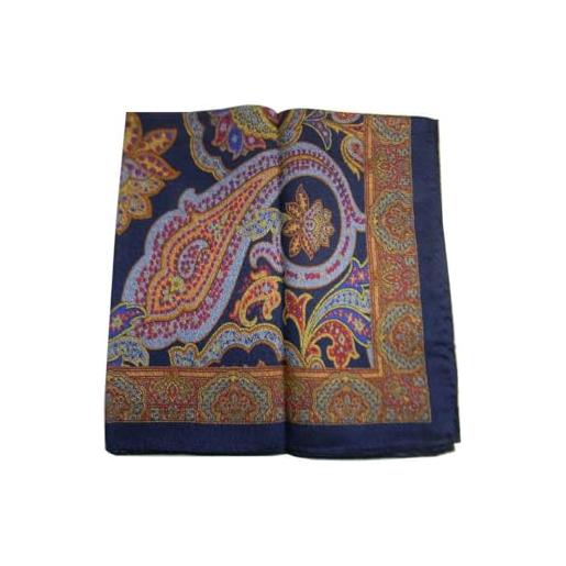 Avantgarde - fazzoletto da collo seta uomo con disegni cashmere colori decisi primaver novita, colore: blu