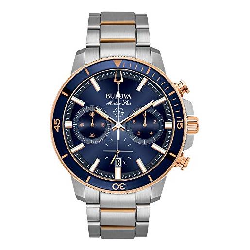 Bulova 97B188 Orologio Uomo Cronografo Al Quarzo - Cinturino In Pelle, Quadrante Rotondo, Data