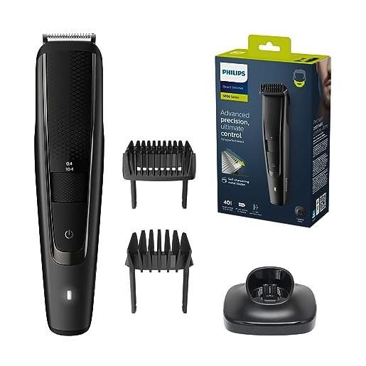 Philips beard trimmer s5000 - regolabarba elettrico con pettine per barba, sistema lift & trim pro, 40 lunghezze di taglio con blocco, 90 min di uso cordless e 1 ora di ricarica (modello bt5515/20)