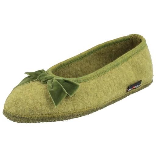 HAFLINGER pantofole per donne fiocco 623322, numero: 42 eu, colore: verde
