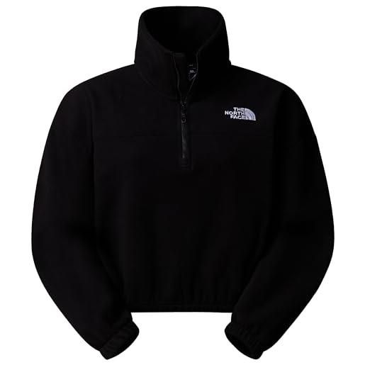 The north face nf0a89j9jk3 w 100 glacier half zip fleece maglia lunga donna tnf black taglia l