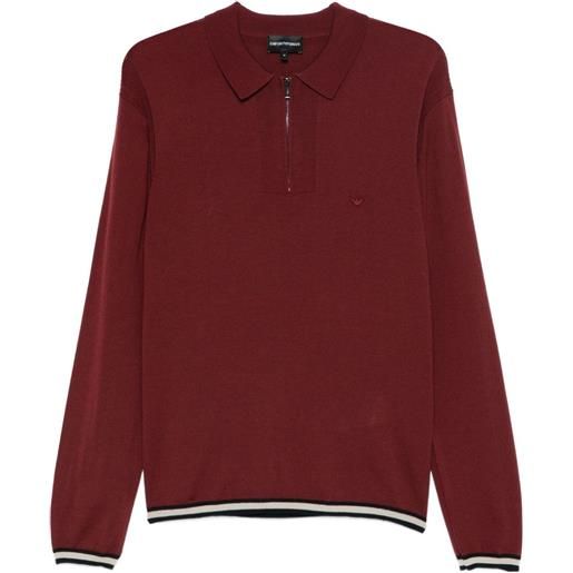 Emporio Armani polo con colletto a zip - rosso
