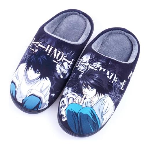 WANHONGYUE anime death note pantofole uomo donna invernali calde peluche ciabatte scarpe da casa con punta aperta antiscivolo indoor outdoor slippers stile/1 44-45 eu