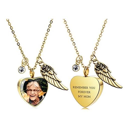 Ali di Angelo - Ciondolo Collana IN Vero 925 Argento, Opaco, per Donna