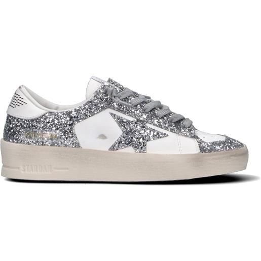 GOLDEN GOOSE stardan sneaker donna bianca/argento in pelle