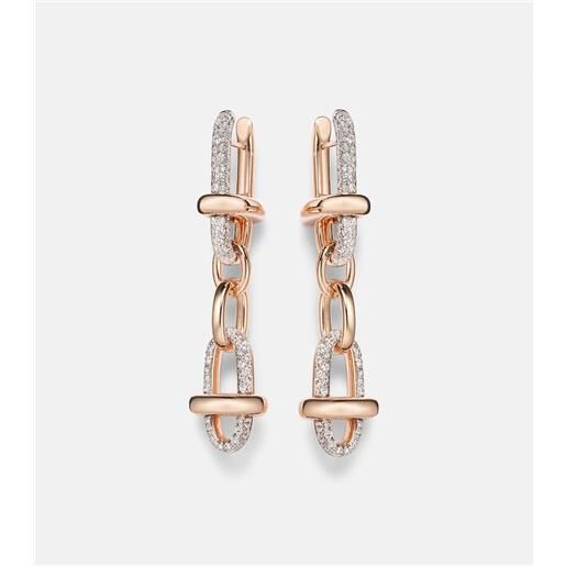 Pomellato orecchini iconica in oro rosa 18kt con diamanti