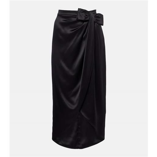 Valentino gonna midi asimmetrica in seta a vita bassa