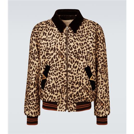 Valentino giacca blouson vgold in lana con stampa