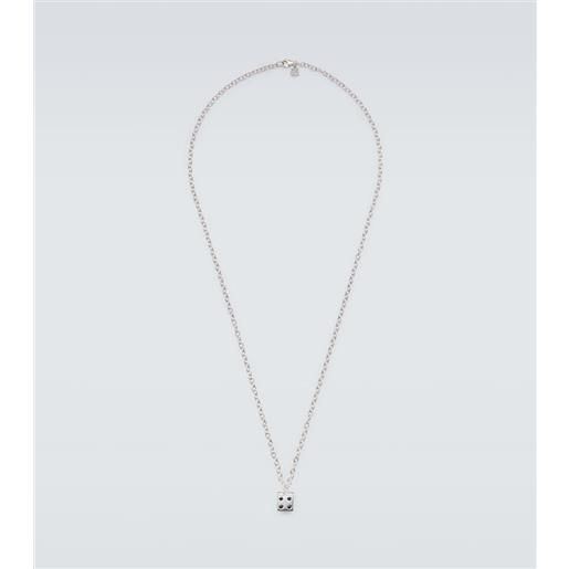 Sydney Evan collana in oro bianco 14kt con diamanti e agata