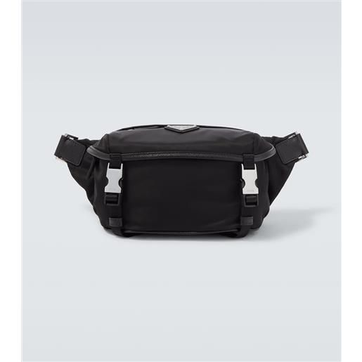 Prada marsupio rifinito in pelle re-nylon