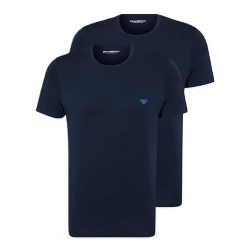 Emporio armani 2-pack crew neck t-shirt, bianco/bianco, xl uomo