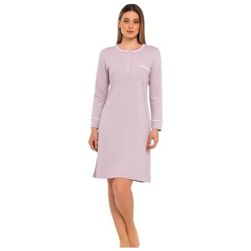 SNELLY camicia da notte serafino autunno inverno donna caldo cotone interlock, sn100