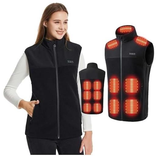 Gilet Riscaldato Donna Gokozy Con Batteria 12V 20000mAh - 13 Zone Calore, Leggero, Impermeabile, Per Sci E Outdoor, Regalo Invernale