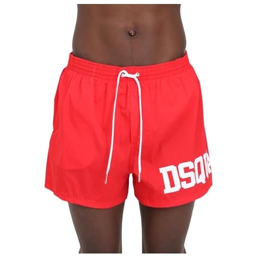 DSQUARED2 shorts mare rossi da uomo con stampa logo laterale 50