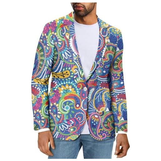 Psaytomey blazer da uomo oversize giacche blazer con tasche cappotti sportivi da uomo giacca blazer leggera con un bottone, colore: , l