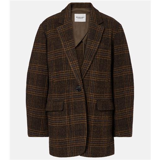 Marant Etoile blazer gesina in lana vergine a quadri