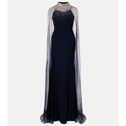 Jenny Packham abito lungo zadie con cristalli