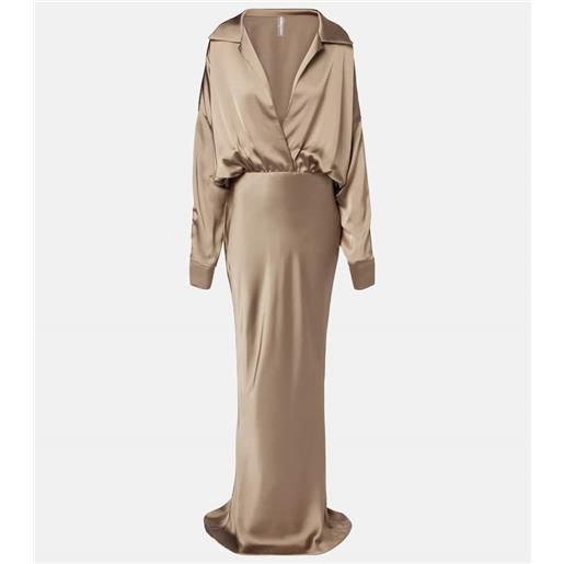 Norma Kamali abito lungo in raso