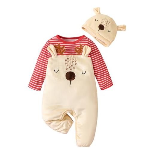 Verve Jelly vestiti natalizi per neonati maschi e ragazze il mio primo tutina da neonato pagliaccetto babbo natale renna completo a maniche lunghe bianco 12-18 mesi