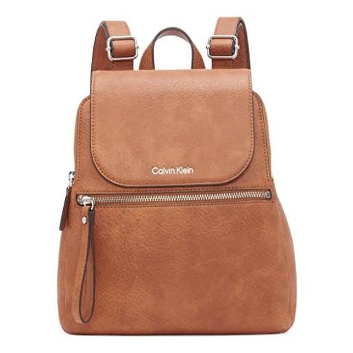 Calvin Klein reyna novelty key item flap backpack zaino, mix caramello, taglia unica donna