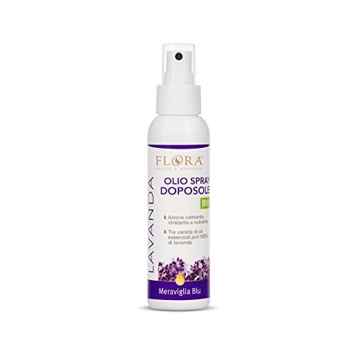 Flora meraviglia blu olio dopo. Sole spray blu lavanda, 100 ml - calmante, idratante e nutriente. Adatto a tutti i tipi di pelle. 