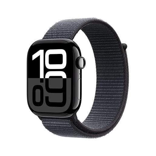 Apple watch series 10 gps 46mm jet black aluminium case with ink sport loop
