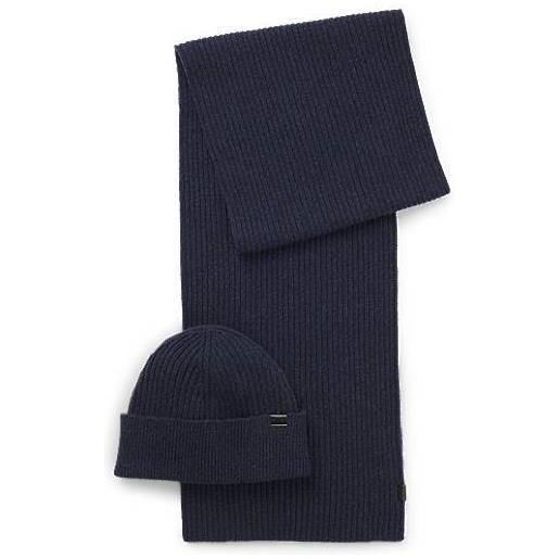 BOSS set con cappello e sciarpa in confezione regalo, blu scuro