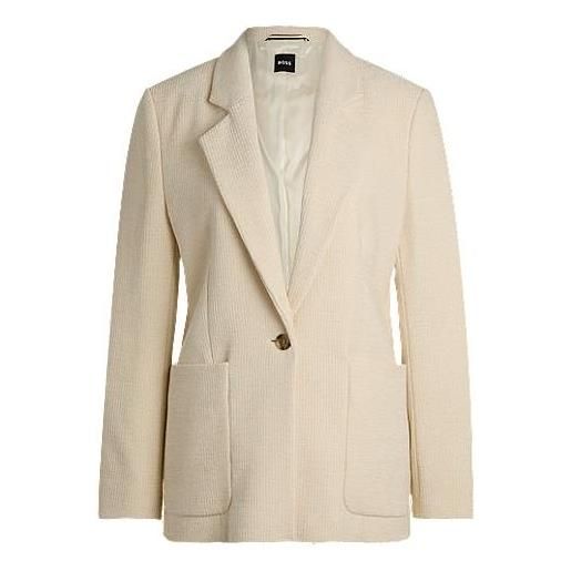BOSS giacca relaxed fit in velluto a coste, colore neutro