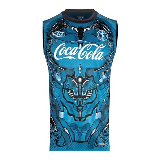 Ssc napoli smanicato allenamento ebony 2025/2026 xxl, ea7 prodotto ufficiale, maglia calcio ebony adulto 2025/2026 - xxl