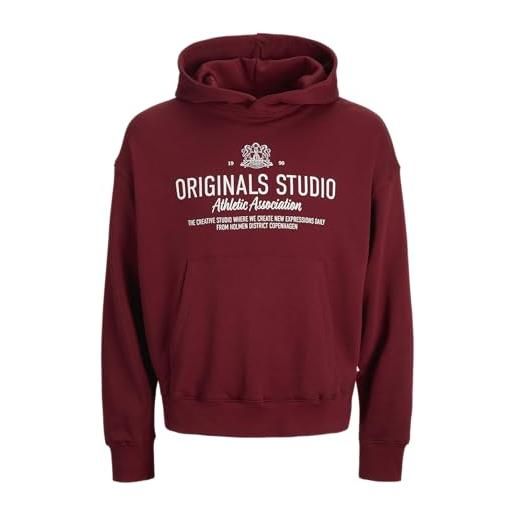 JACK & JONES jorcambridge sweat hood, rosso tibetano, m uomo