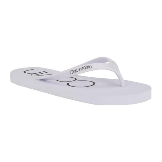 Calvin Klein women's salma flip flop, white, 11