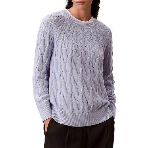 CALVIN KLEIN maglione girocollo treccia cotone