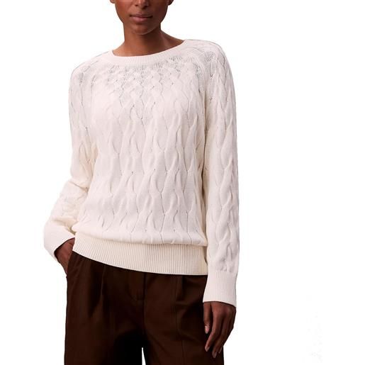 CALVIN KLEIN maglione girocollo treccia cotone