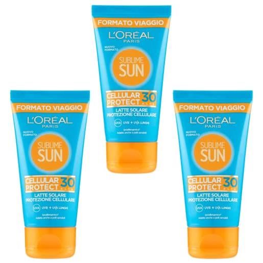 L'Oreal Paris sublime sun protezione solare sfp 30, confezione da 3 (3 x 50 ml)