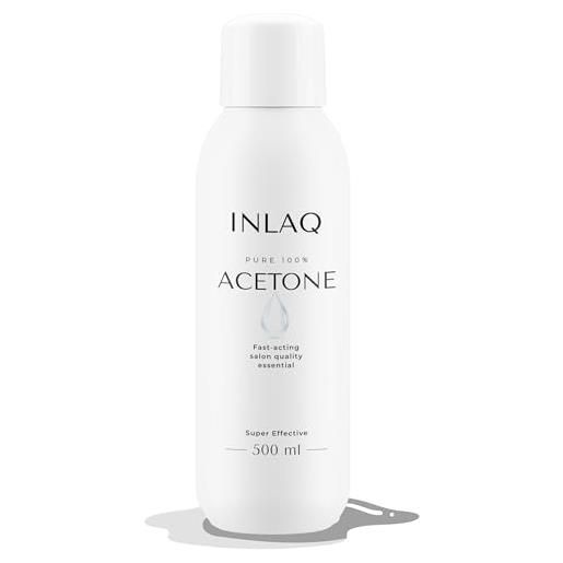 INLAQ 100% puro acetone solvente per unghie | acetone uv solvente | detergente per unghie | detergente per acetone pur | rimozione smalto per unghie | 500 ml