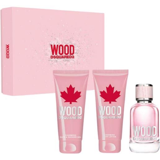 Dsquared2 wood for her eau de toilette - set 50ml + body lotion + bath & shower gel
