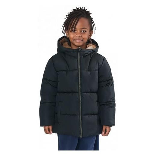 Sunny Sprout cappotti invernali per bambini con cappuccio - giubbotti piumini pesanti foderati in pile con maniche antivento per neonati e bambini nero 6 anni