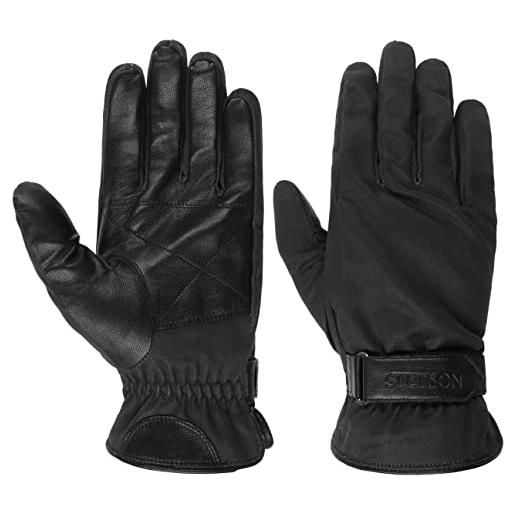 Stetson guanti in nappa twotone goat uomo - pelle con fodera, fodera inverno autunno/inverno - 8 1/2 hs nero