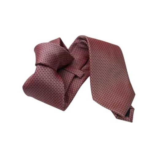 Avantgarde cravatta rosso bordeaux con microdisegni cravatte rosse uomo di facile abbinata colore colour rosso bordeaux red rouge misura cm 8 applicazione a fantasia 2