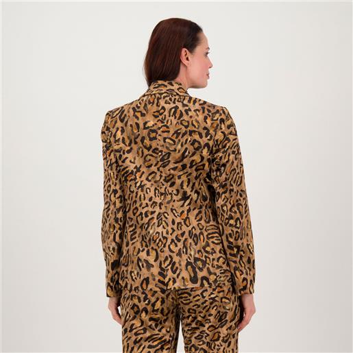 Rebeka Ross giacca blazer in ciniglia animalier