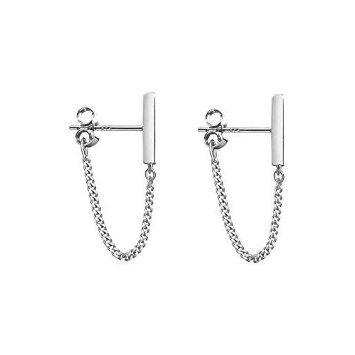 I05 Orecchini Argento 925 Placcato Oro Fiore Bianchi Giada Acqua Dolce