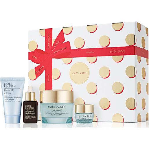 Estee lauder daywear skincare joys 4 pz cofanetto riparatore trattamento viso cofanetto