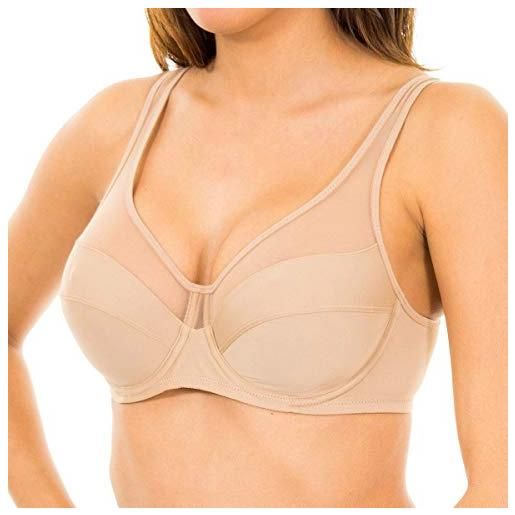 DIM donna - reggiseno classico generoso x1 | sostegno perfetto per seni generosi | microfibra elasticizzata | retro a u e spalline larghe | look moderno e comfort, nuova pelle, 85d