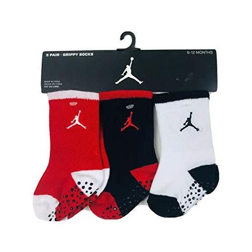 Nike jordan calzini antiscivolo multicolore 023, unisex, rosso, nero, bianco, 1 pair